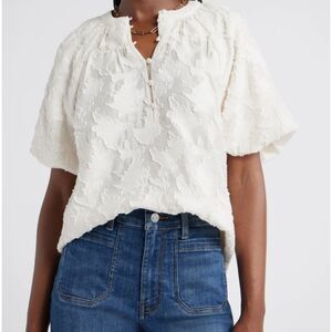 Anne Klein Cream Floral Blouse
